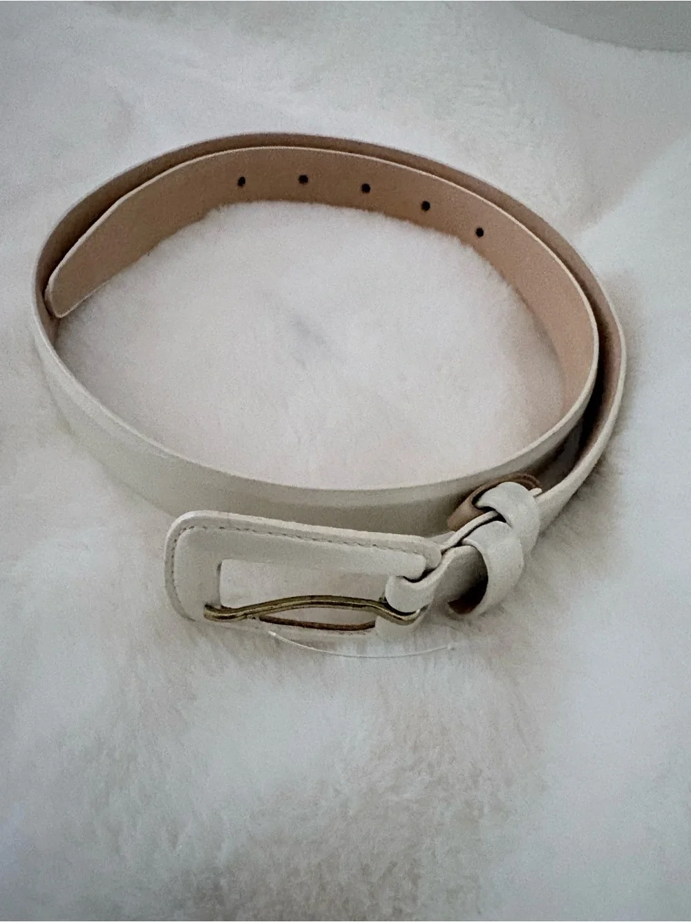Vintage Cipriani Genuine Leather Belt - Light Beige Cream - Size L